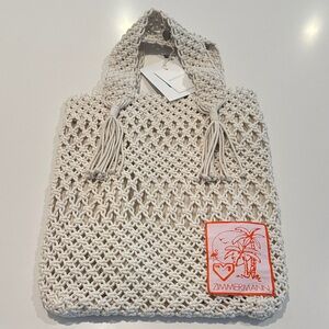 Zimmermann Ivory Knit Tote with Tassels